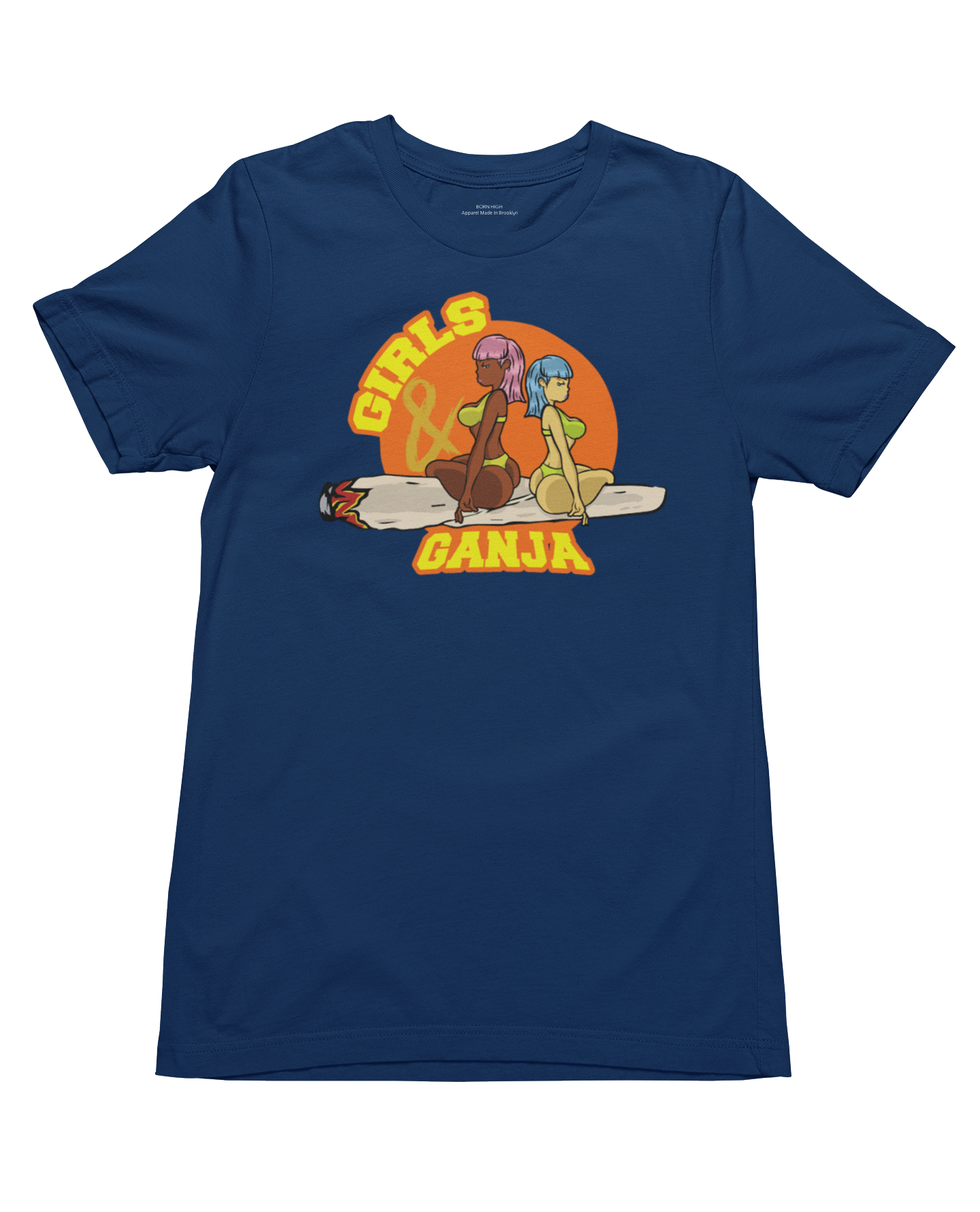 Girls & Ganja T-Shirt Navy Blue