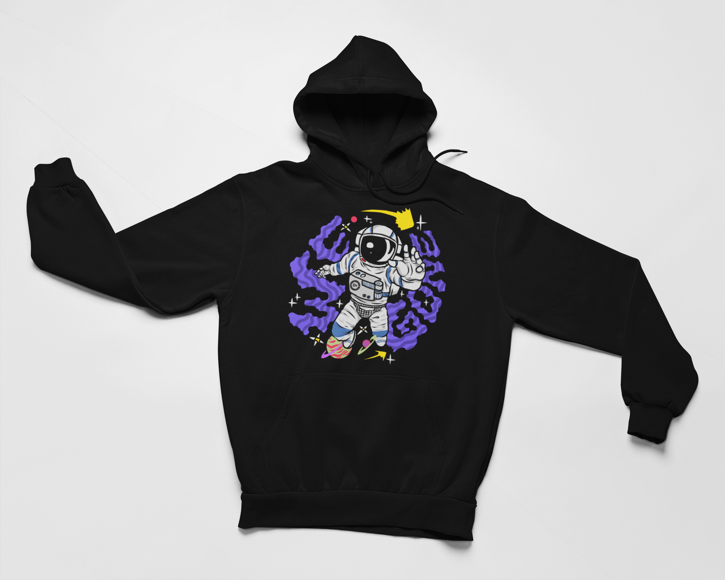 Space Man Hoodie Black