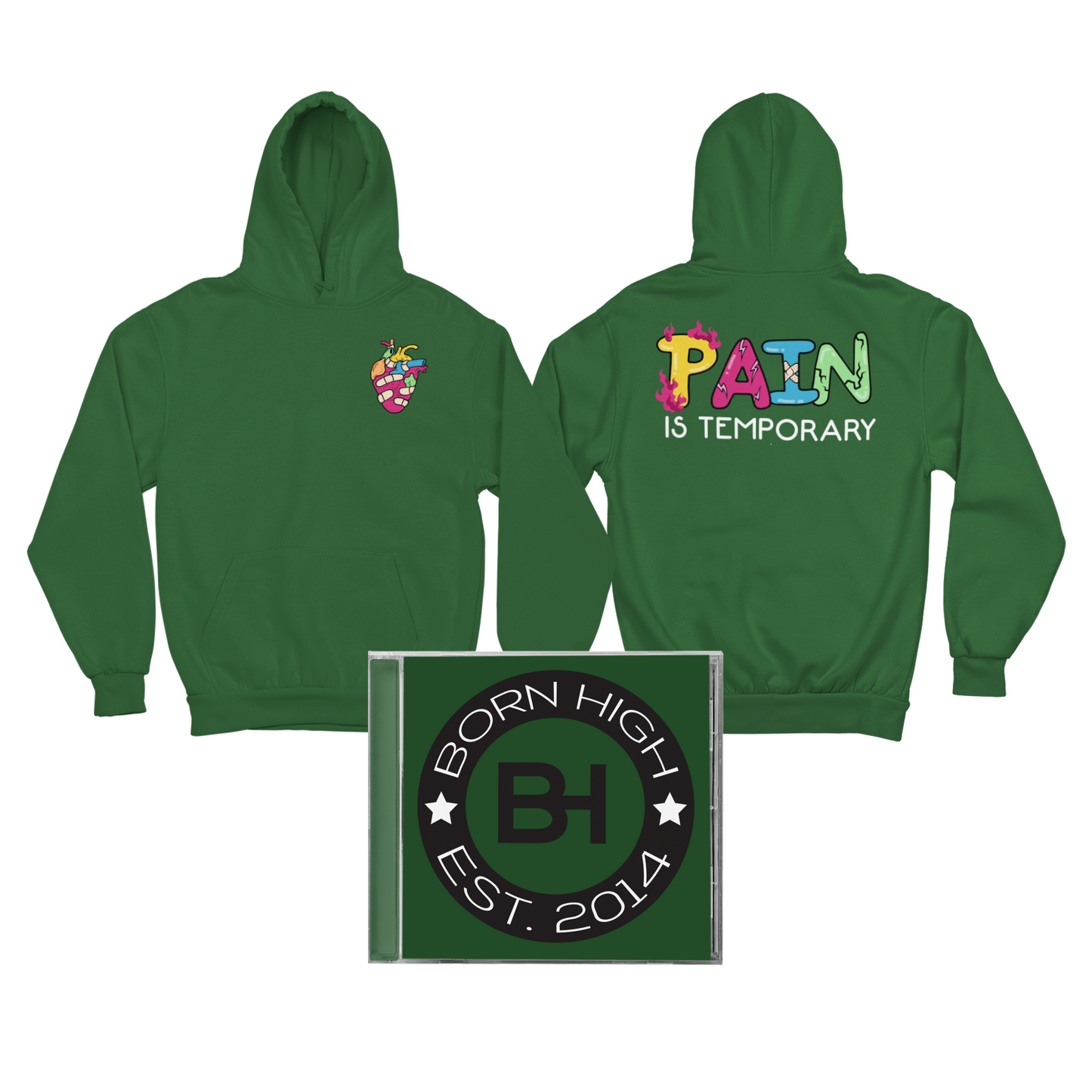 Pain Is Temporary Dark Green Hoodie