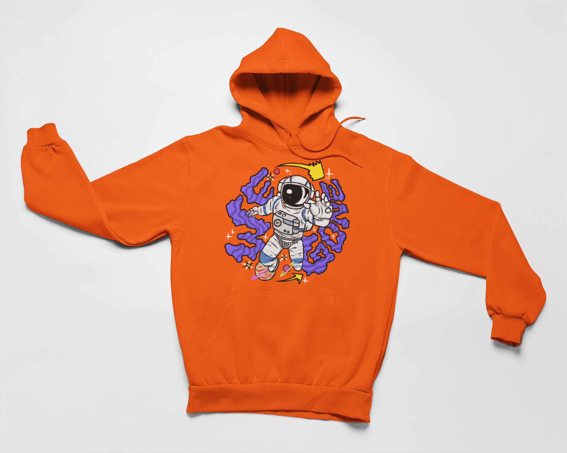 Space Man Hoodie Orange